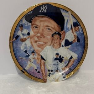 MICKEY MANTLE NEW YORK YANKEES SPORTS IMPRESSIONS COLLECTORS PLATE BASEBALL!